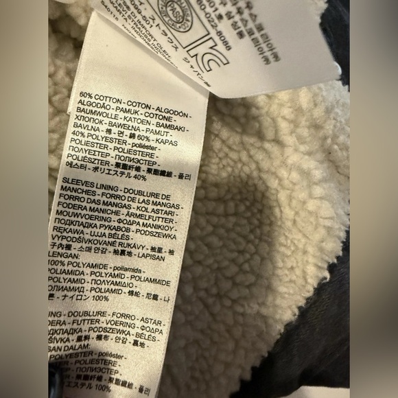 EUC Levi Strauss Cotton Navy Blue Sherpa Winter Trucker Jacket Men’s Small - Picture 14 of 15